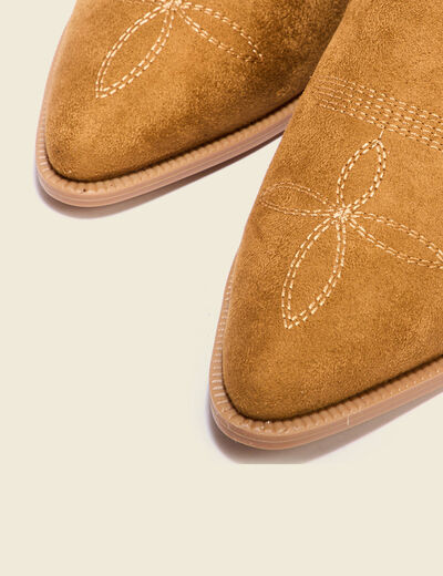 Bottines esprit western marron clair femme