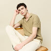Polo manches courtes vert olive homme