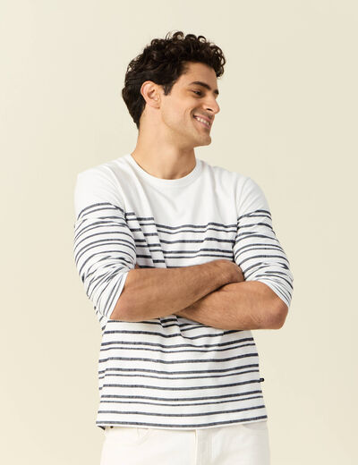 T-shirt manches longues ecru homme