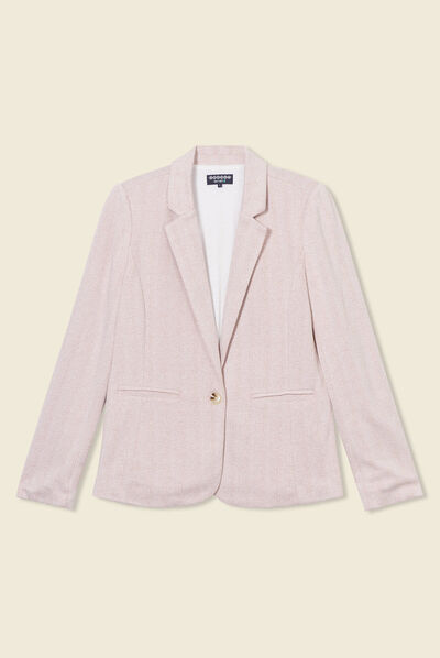 Veste blazer droite rose femme