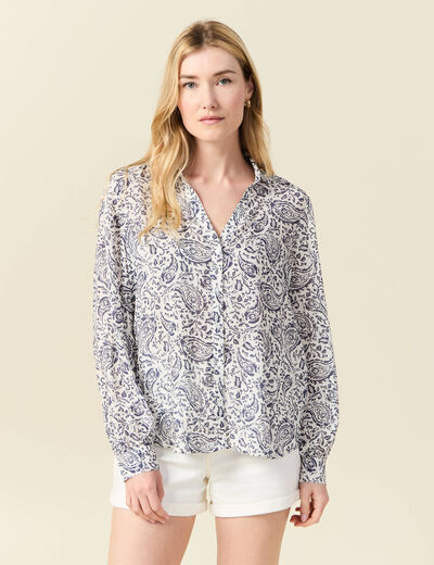 Blouse manches longues blanc femme