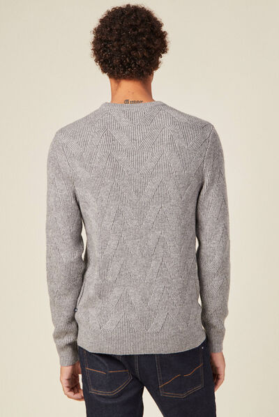 Pull manches longues gris homme