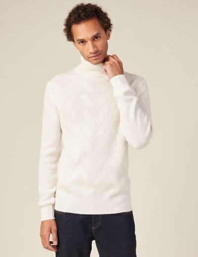 Pull manches longues ecru homme