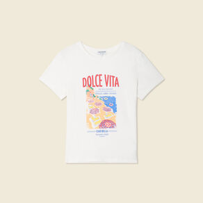 T-shirt manches courtes ecru femme