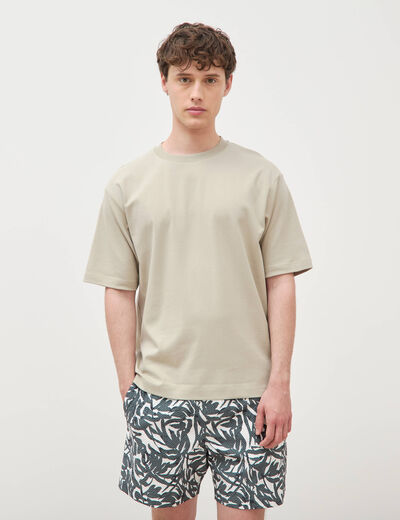 T-shirt manches courtes beige homme