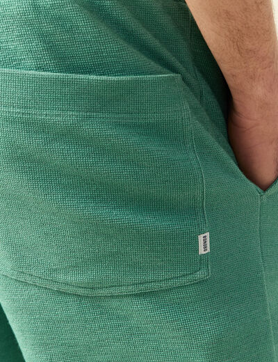 Short droit avec cordon vert homme