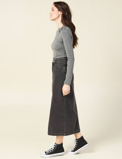 T-shirt manches longues gris femme