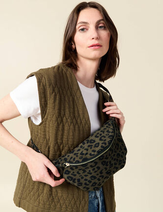 Sac banane vert kaki femme