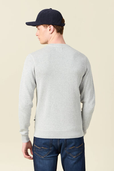 Pull manches longues gris homme