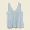 Débardeur sans manches en lin bleu gris femme