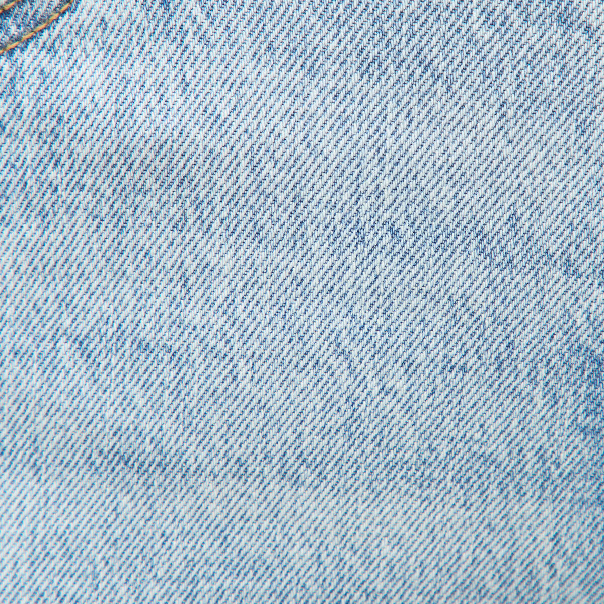 Jeans straight 7/8&egrave;me taille haute denim bleach femme