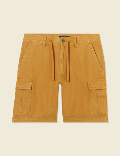Bermuda cargo à coulisse jaune moutarde homme