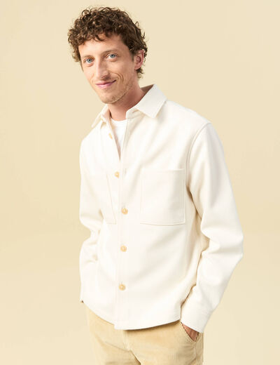 Surchemise oversize col classique ecru homme