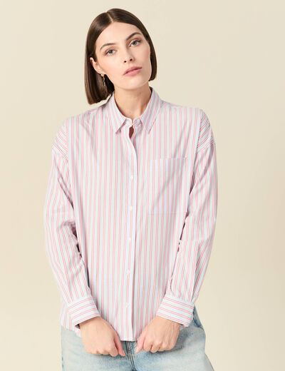 Chemise oversize en coton bleu ciel femme