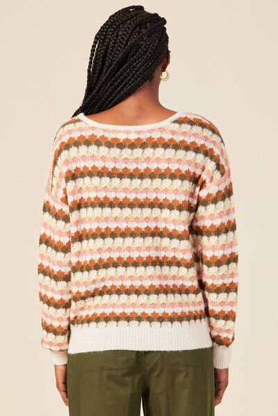 Pull éco-responsable orange foncé femme