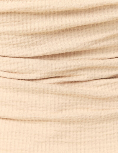 Bustier cropped côtelé beige femme