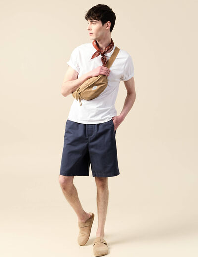 Bermuda droit bleu marine homme