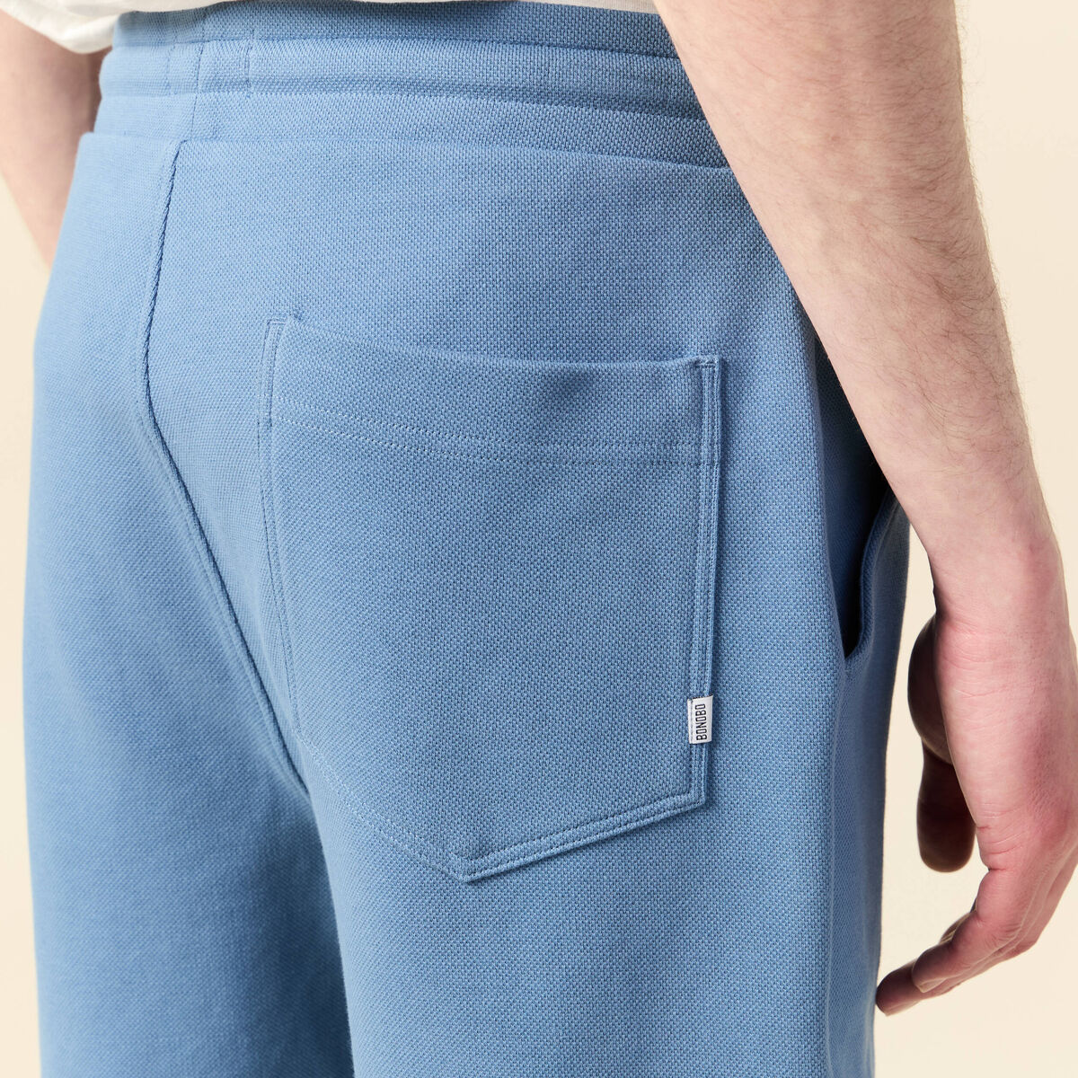 Short éco-responsable bleu gris homme