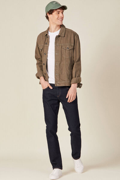 Jeans straight denim brut clean homme