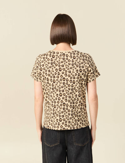 T-shirt manches courtes beige moyen femme