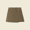 Jupe chino trapèze vert kaki femme