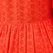 Robe droite courte col v manches 3/4 orange fonc&eacute; femme