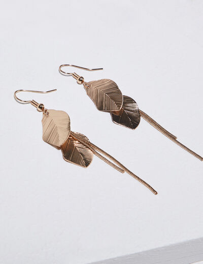 Boucles d'oreilles pendantes couleur or femme