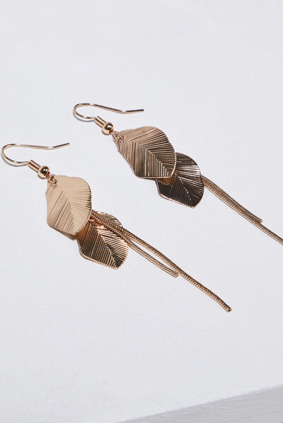 Boucles d'oreilles pendantes couleur or femme