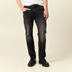 Jeans straight longueur 34 denim denim noir homme