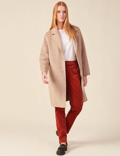 Pantalon chino velours côtelé rouge foncé femme