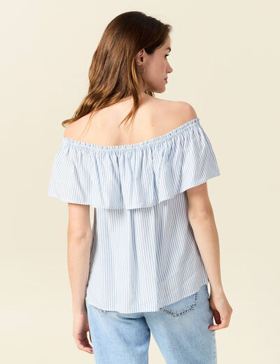 Blouse manches courtes ecru femme