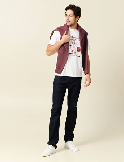 T-shirt manches courtes ecru homme