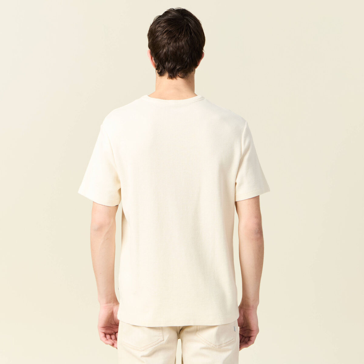 T-shirt manches courtes ecru homme