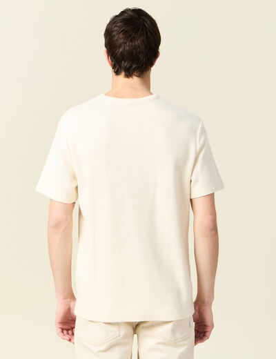 T-shirt manches courtes ecru homme