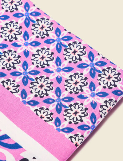 Foulard paréo rose framboise femme