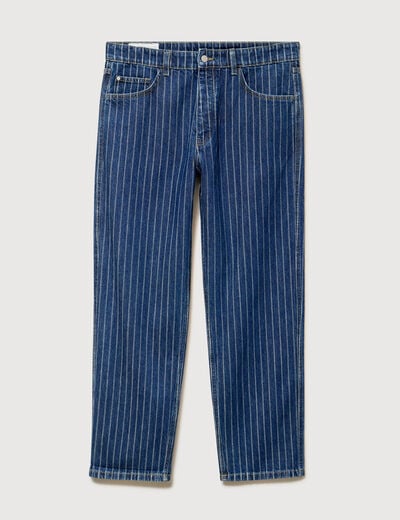 Jeans large ray&eacute; longueur 32 denim stone homme