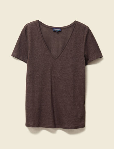 T-shirt éco-responsable marron femme