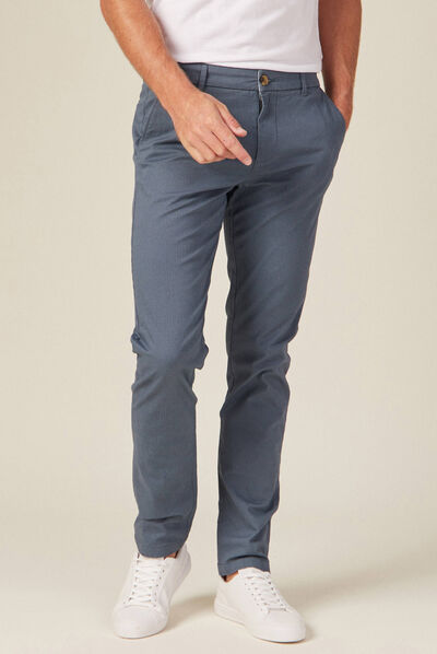 Pantalon slim Instinct chino bleu gris homme