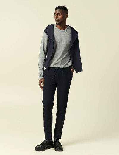 T-shirt en coton manches longues gris homme
