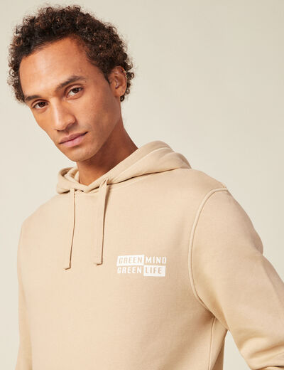 Sweat à capuche beige homme