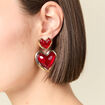 Boucles d'oreilles bordeaux femme