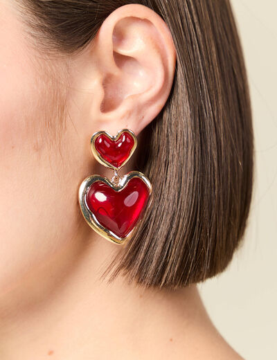 Boucles d'oreilles bordeaux femme