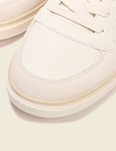 Baskets montantes plates ecru homme
