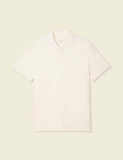 Polo manches courtes ecru homme