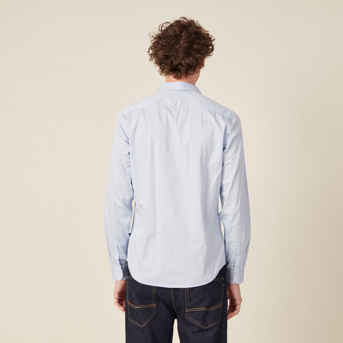Chemise manches longues bleu clair homme