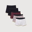 Lot de 5 boxers prune homme