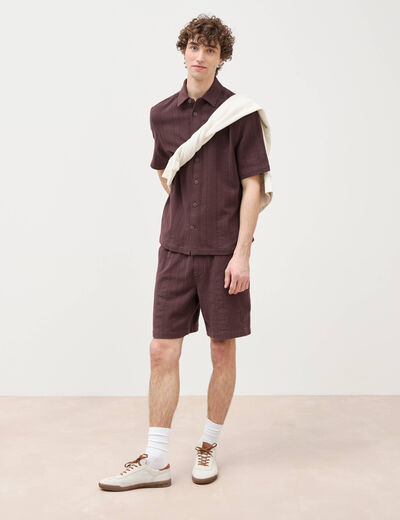 Bermuda marron fonc&eacute; homme