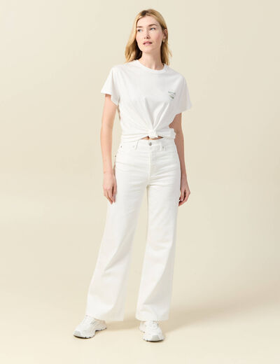 T-shirt manches courtes ecru femme