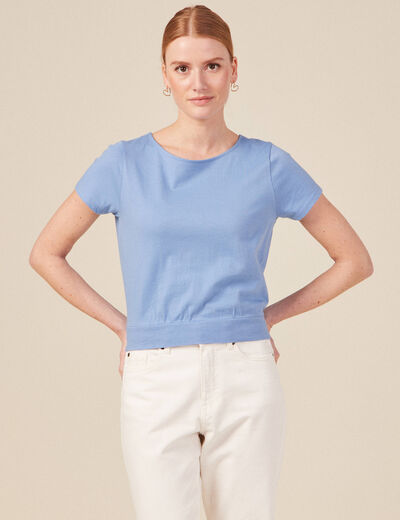 T-shirt manches courtes bleu lavande femme