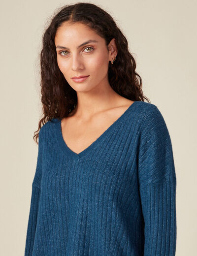 Pull bleu canard femme